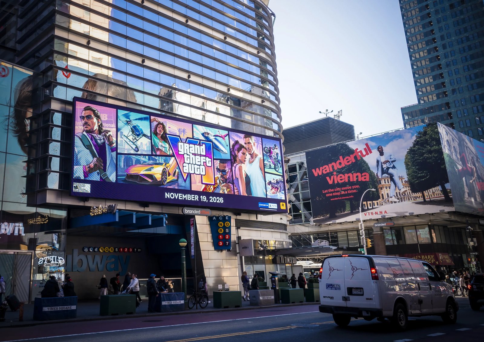 A Grand Theft Auto VI billboard in New York, Oct. 20, 2026.